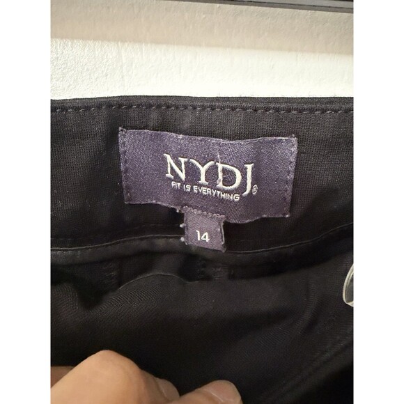 NYDJ Black Dress Pants Size 14 Straight Leg Stretch Career Work Slacks - Picture 7 of 9